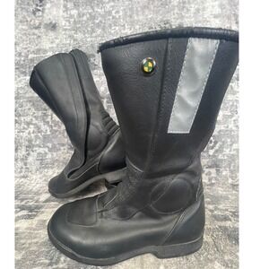 Vtg BMW Motorrad Women 8.5 Motorcycle Boots 90s Gore-Tex Leather Slate Gray Sand